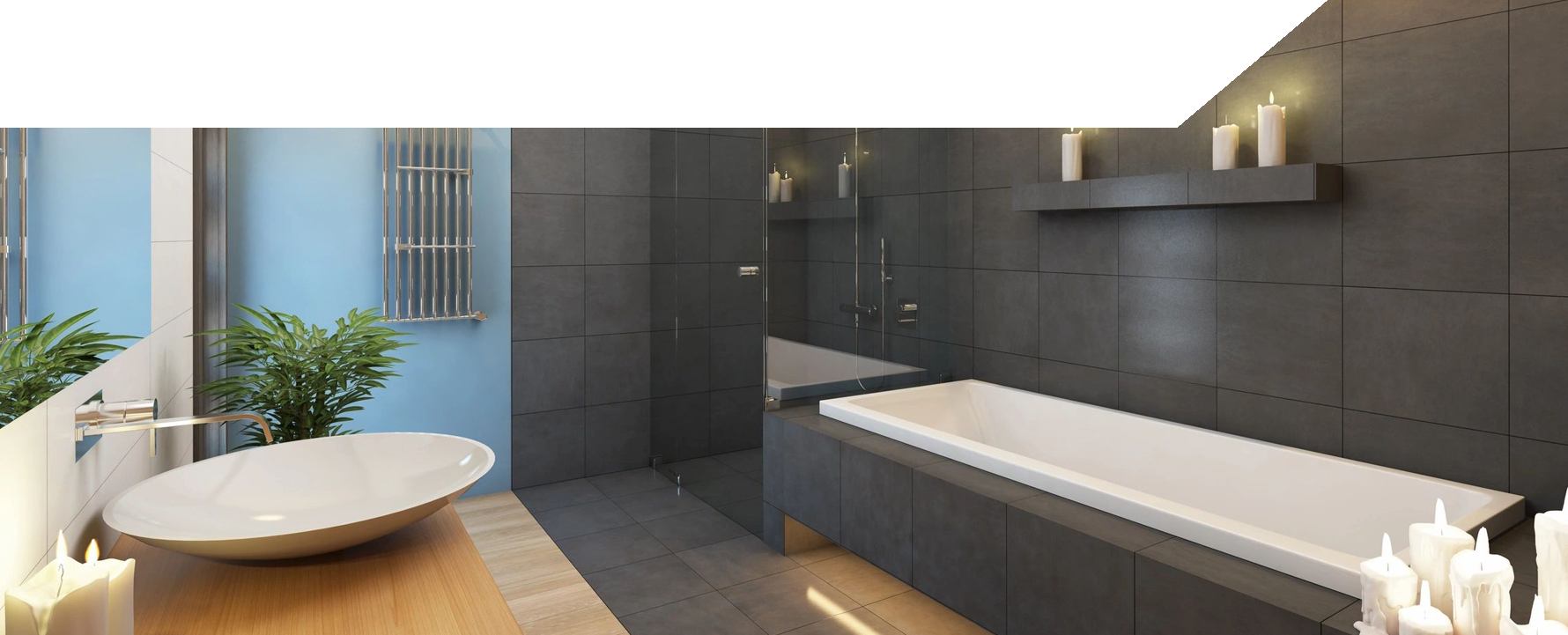 Porcelain tile installation in a modern commercial setting