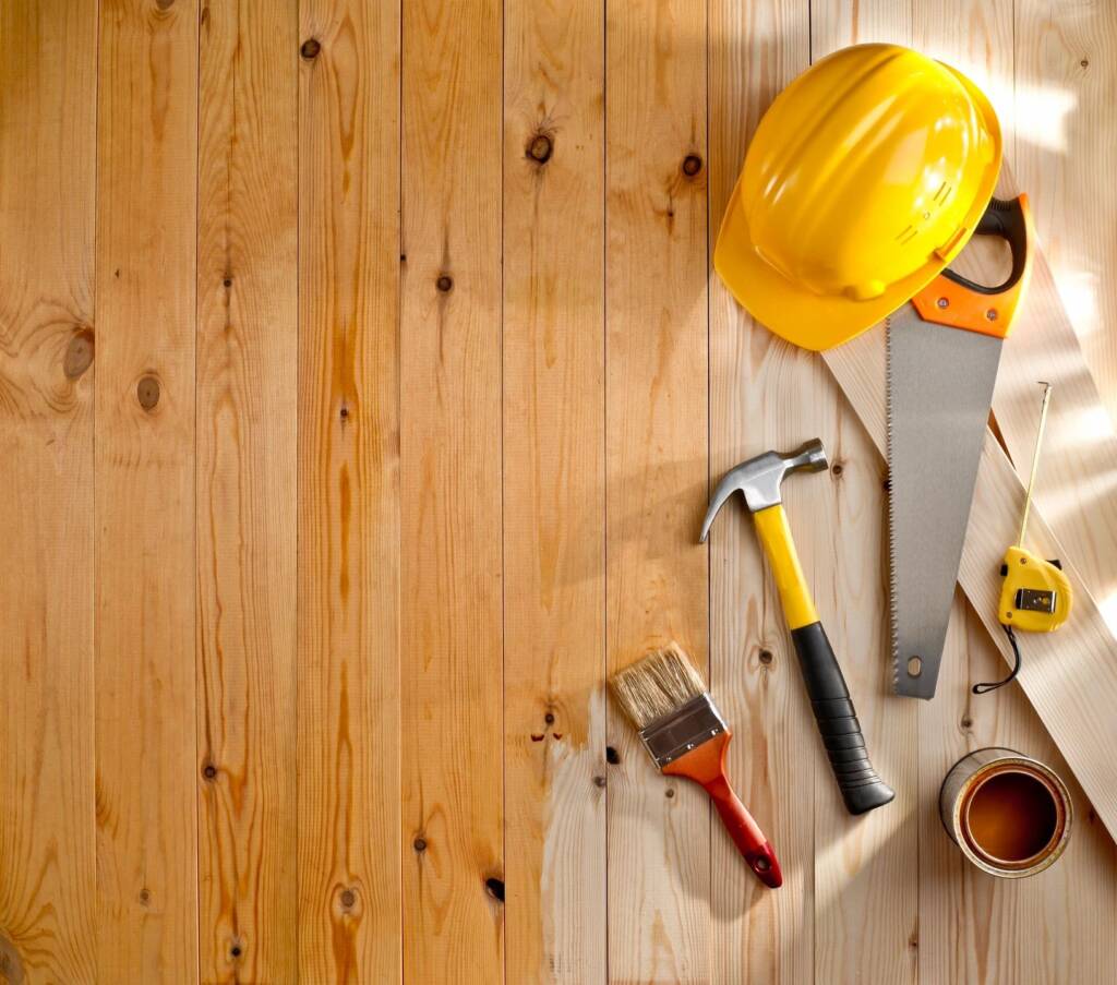 Hardwood flooring installation tools and materials, CSI Carpet services in La Grange, IL.