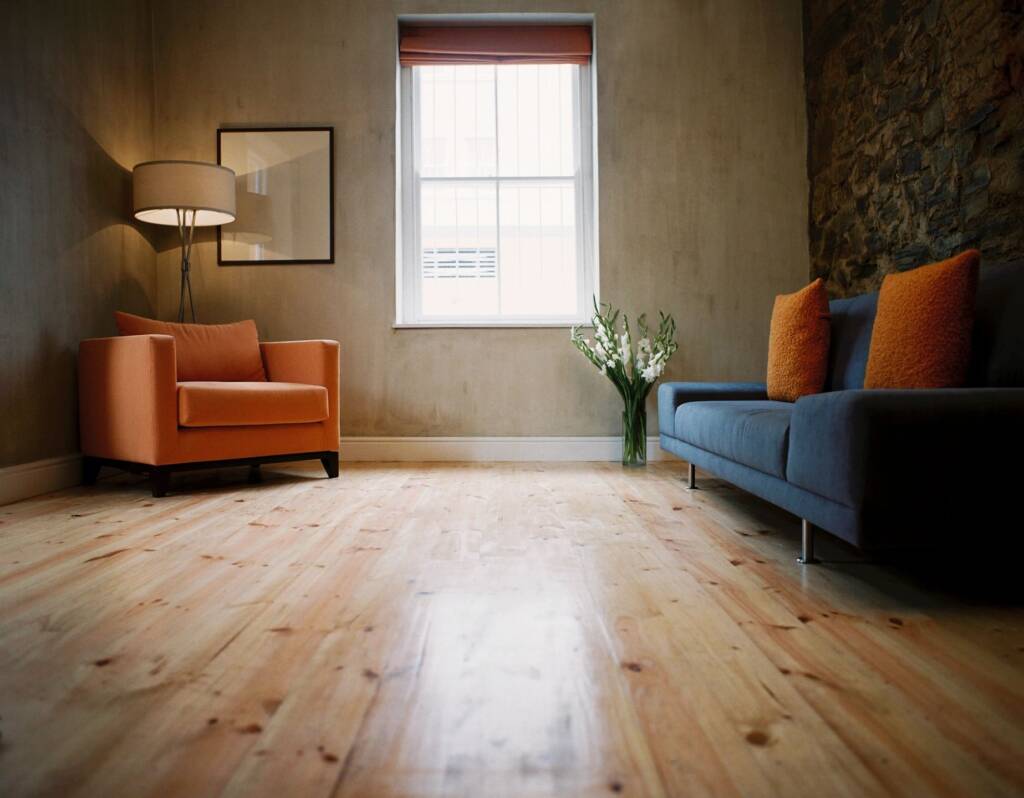 Luxury vinyl plank flooring installation in Chicagoland residential build, showcasing hardwood-look LVP.